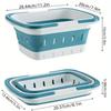 Collapsible Plastic Storage Basket with Handles - Multipurpose Organizer for Bathroom, Kitchen, Dorm & Gym