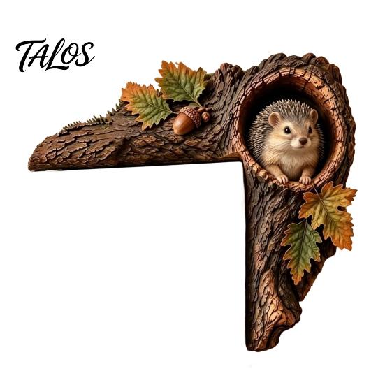 Nature Inspired Home Decor Chipmunk Tree Hollow Door Topper, Woodland Animal Frame Decor, Rustic Wood Bedroom Wall Decoration Corner Ornament