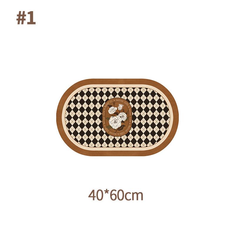 Checkerboard Bath Mats American Retro Floor Rug Anti-slip Entrance Doormat for Kitchen Bathroom Balcony Porch Decorative Carpets