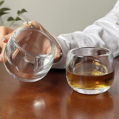 80ml Crystal Finger Cup High End Glass Cups Transparent Tea Cup Household Kung Fu Tea Cup 6pcs Sets Water Bottle New Year Gifts