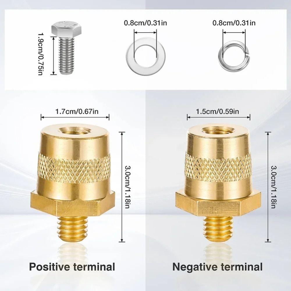 Brass Battery Post Terminals With Male Thread BatteryTerminal Universal Battery Pole Adapter