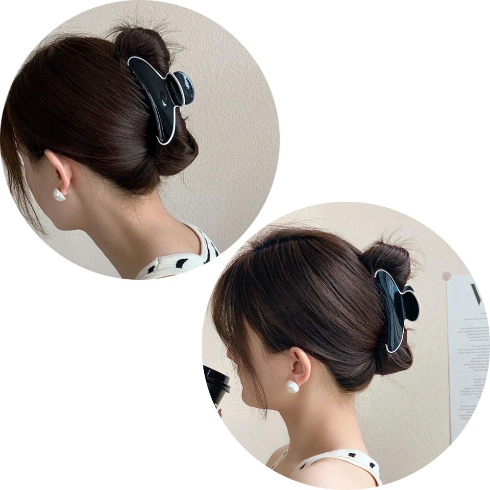 Semicircle Temperament Simple French Hair Clip Classic Black And White Large Hair Clip Hair Volume Pin Hair Accessories New