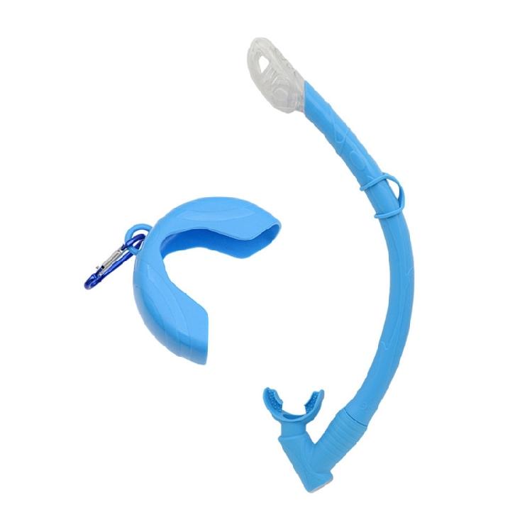 Swimming Swim Snorkel with Hanging Buckles Folding Flexible Rolls Up Silicone Snorkel Freediving and Snorkeling Snorkel синий