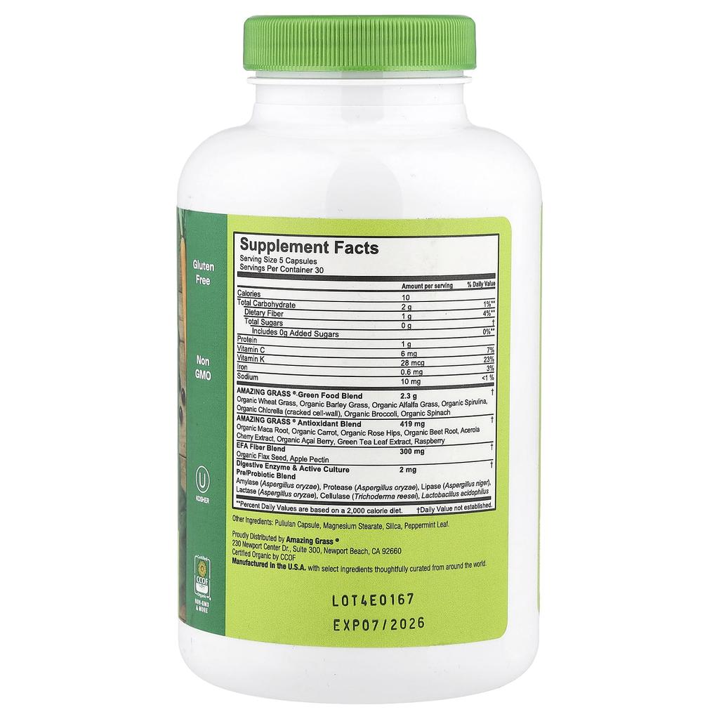 Green Vegetable Blend, Original, 150 Capsules