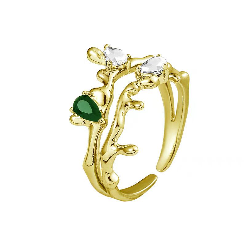

Design Sense Thorns Lava Diamond Angel Ring Female Ins Hip Hop Adjustable Open Ring
