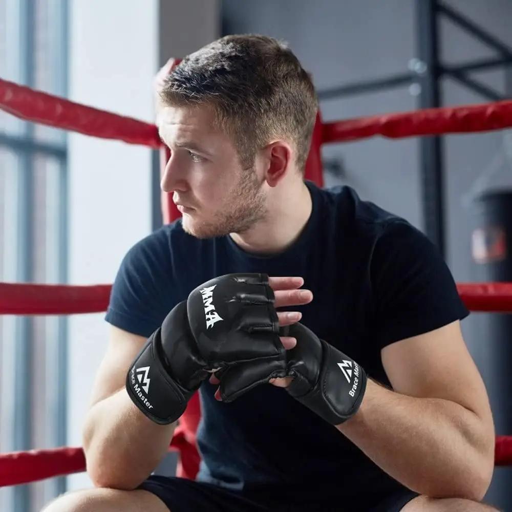Gants de boxe Kick MMA pour hommes et femmes, en PU, pour karaté, Muay Thai, Guantes De Boxeo, Free Fight, MMA, Sanda, équipement d'entraînement pour adultes et enfants