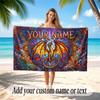 Dragon Theme Soft Beach Towel Personalized Custom Name Text Towel Portable for Beach Pool Travel