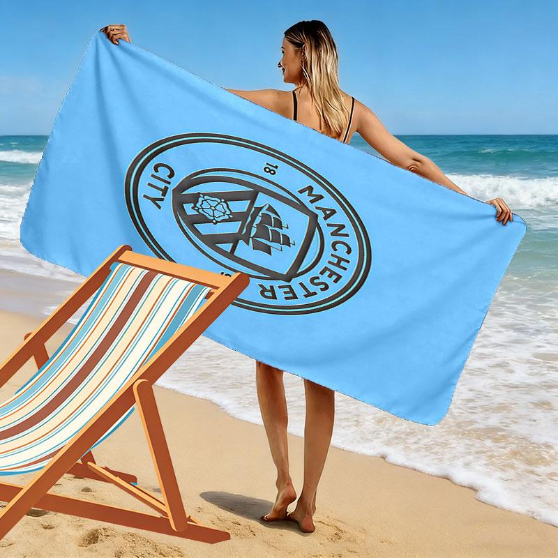 Loud MCFC Chants Print Beach Towel, Large Soft Quick Dry Towel for Beach Camping Swimming