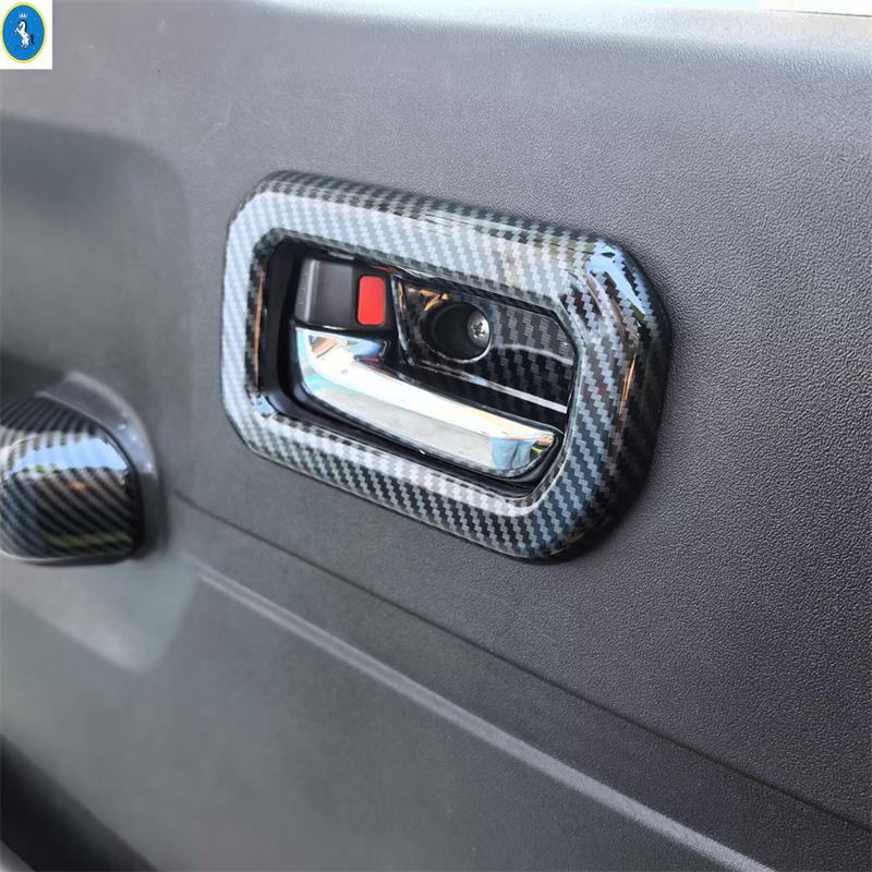 Carbon Fiber Look Inner Car Door Pull Doorknob Handle Hand-clasping Bowl Cover Trim ABS Accessories For Suzuki Jimny - 2025