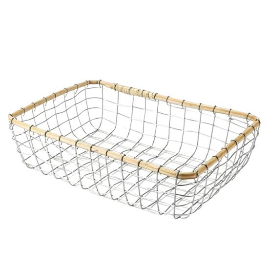 Storage Basket, Stainless Steel Woven Multi-Purpose Organizer, Large Capacity Stackable Fruit Bowl for Kitchen Bathroom Bedroom And More