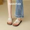 Augustine platform slippers women's 2025 new summer wear toe beach sandals with skirt casual sandals
