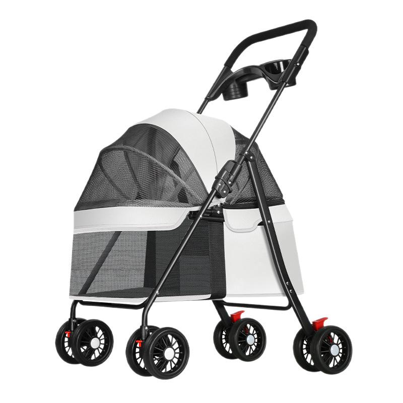 Foldable Lightweight Pet Stroller for Small to Medium Dogs and Cats for Outdoor Travel and Walking
