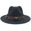 Ethnic Style Western Cowboy Hat Gem Accessories Tibetan Top Hat Male And Female Couples Outdoor Cycling Felt Hat