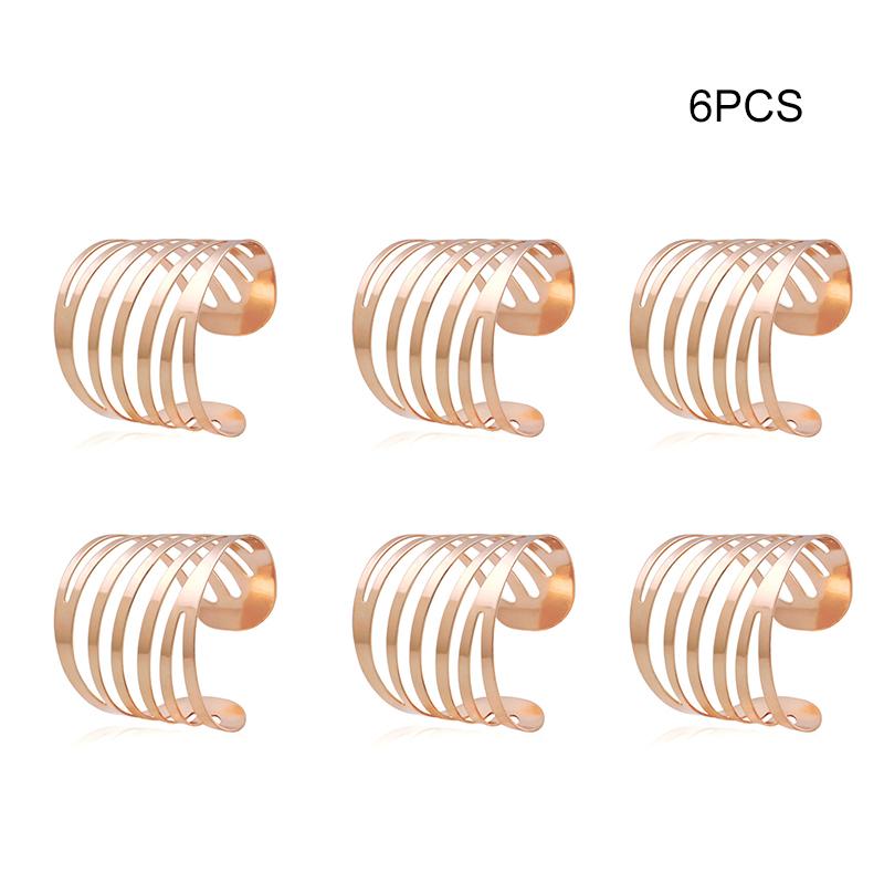 6pcs Gold & Silver Napkin Rings Wedding Serviette Ring Alloy Table Napkin Holder Dinning Table Decoration Aro Servilleta Dorado