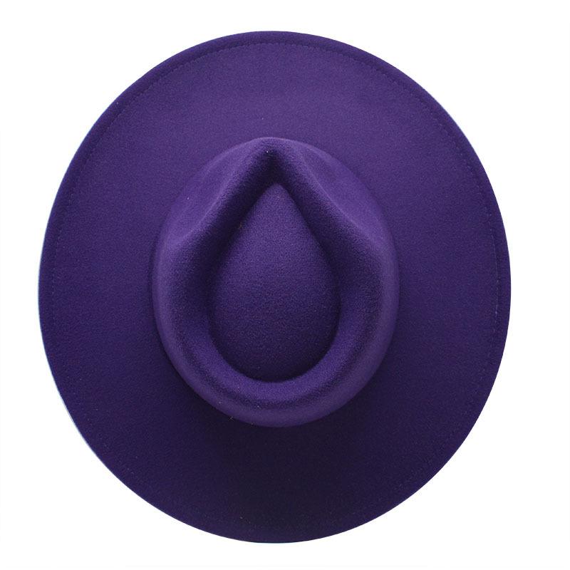 Wool Top Hat Casual Jazz Hat Tide Concave British Hat Ladies Big Edge White Felt Hat