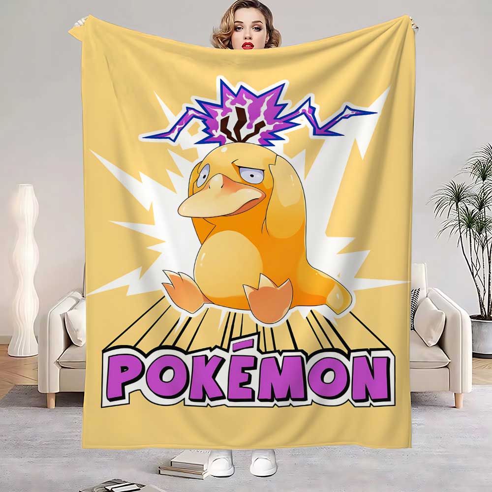

Pokec-Psyducks Bed Blanket Sofa Winter Fluffy Soft Blankets Home Bedspread the Throw Warm Decorative Knee Double School Anime 30x40in