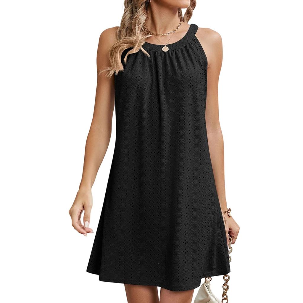 Modisches und elegantes ärmelloses A-Linien-Kleid für Damen