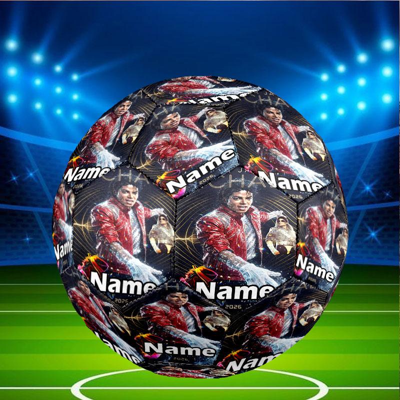 Custom Name Personalized Michael Jackson Print Size 5 Soccer Ball Training & Match Football, for Team, Kicking, Gift for Football Enthusiasts