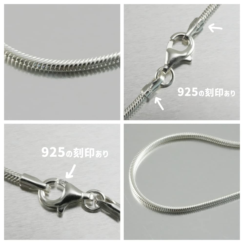 Silver 925 Snake Chain Anklet Simple Misanga [SANT BOLEN] Women's Men's (27)