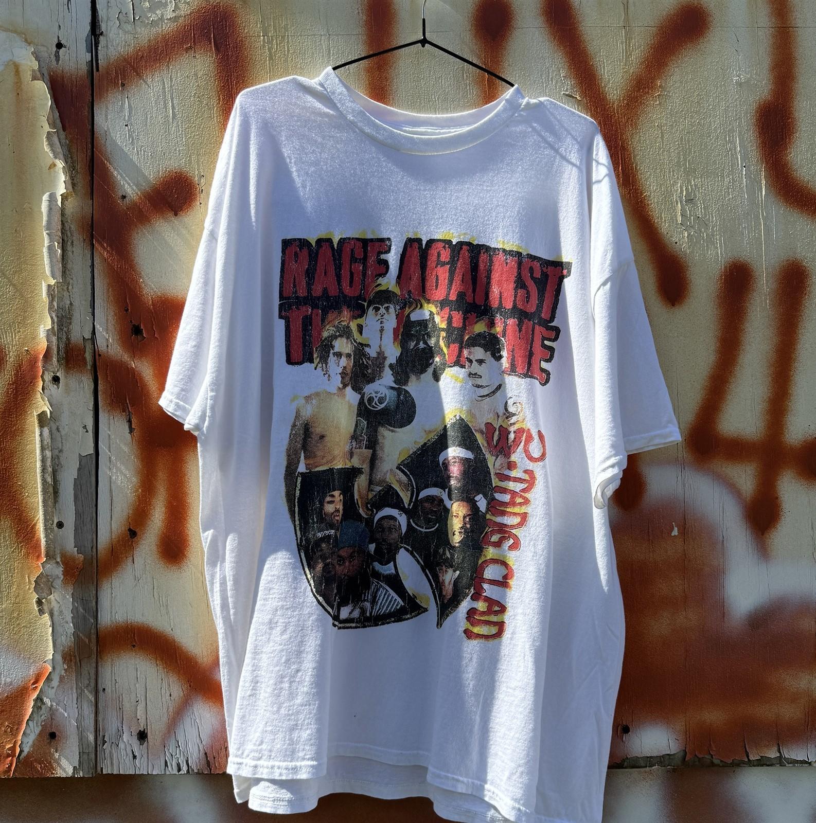 1997 Ratm X Wu Tour Merch Aged T-Shirt White M L