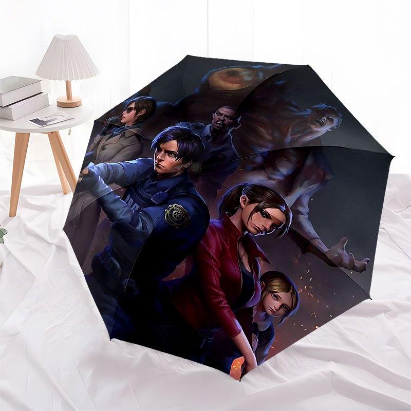 1pc Resident Evil- Automatic Opening/Closing Umbrella with Convenient Three-Fold Design, 8 Iron Ribs - for Outdoor Daily UseA08