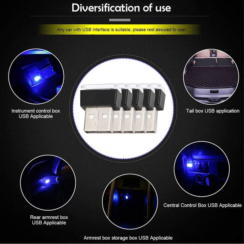 10x mini flexibilní USB LED světelný pásek do interiéru auta neonová atmosférická trubice neonová lampa