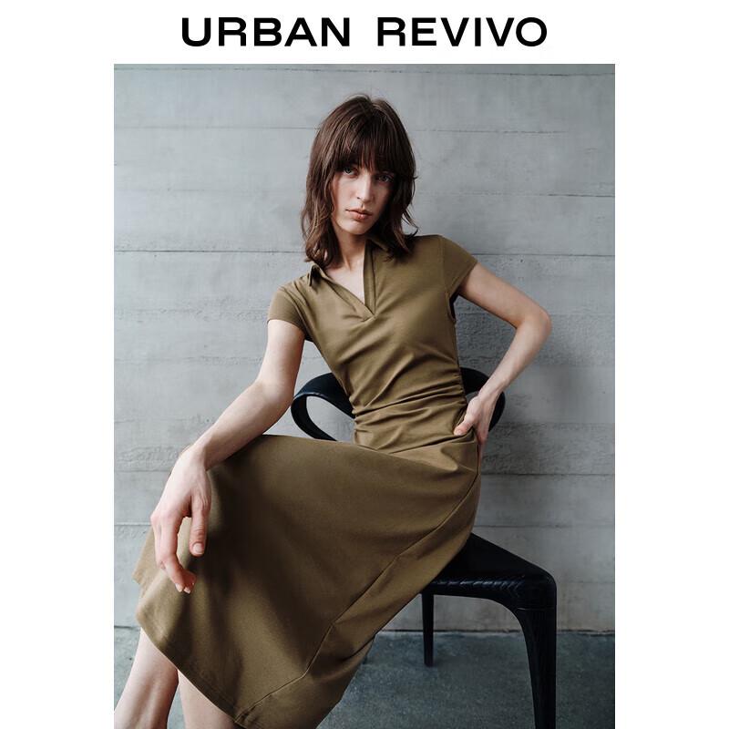 UR 2025 Women s Pleated Short Sleeve A-Line Dress M