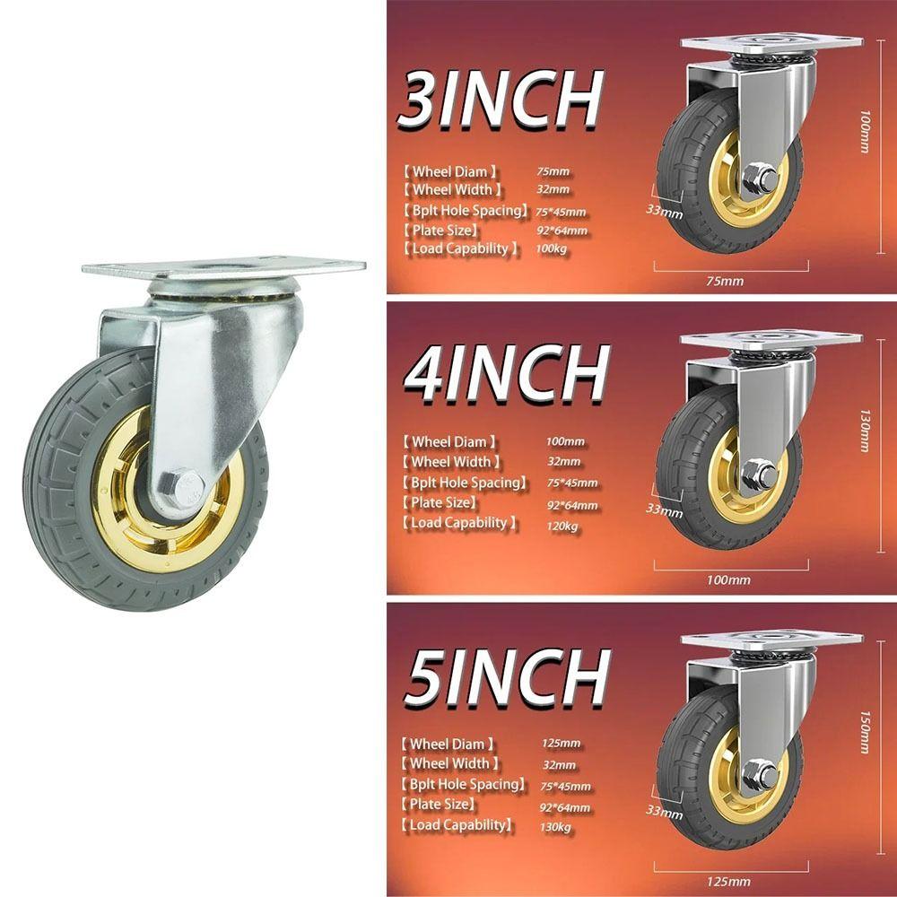 Wear Resistant Furniture Caster Noiseless Roller Wheel Swivel Caster Tire Trolley Chair Mover