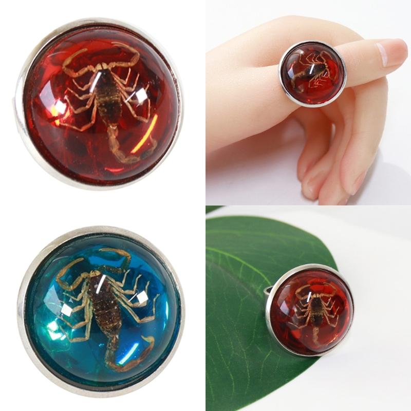 Stylish Round Scorpion Rings Adjsuatble Opening Rings Resin Statement Piece Unique Finger Jewellery Trendy Couple Gift