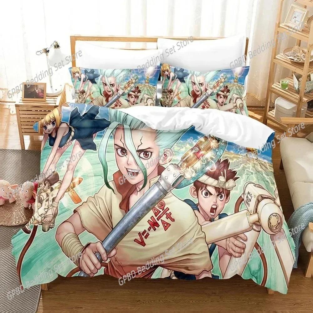 Luxury New 3D Print Dr.Stone Senku Bedding Set Boys Girls Twin Queen Size Duvet Cover Pillowcase Bed Adult Home Textileextile