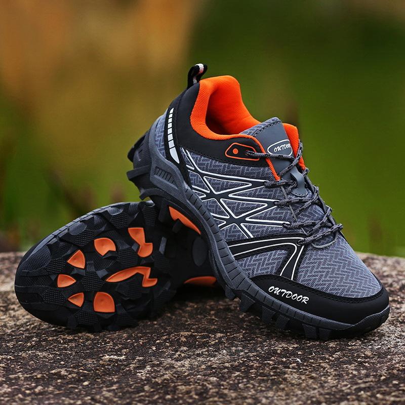 Fashion Outdoor Comfortable Wearable Shoes Low Top Lace-up Hiking Boots Sneakers Breathable Mesh Casual Shoes Plus Size 39-45