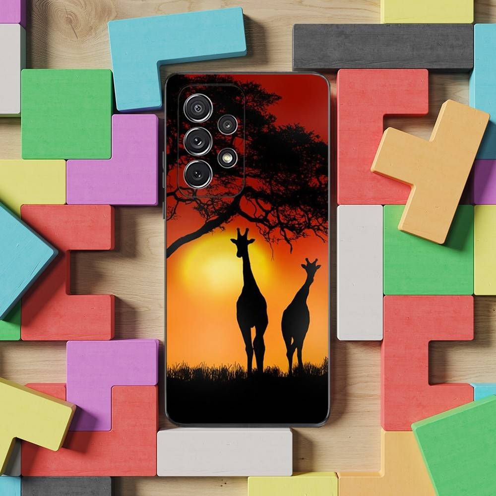 Animal Giraffe Cute Case For Samsung S22,S21,S9,S25,S24,S23,Ultra,FE,S20,S10,Plus,Lite,Soft Silicone Black