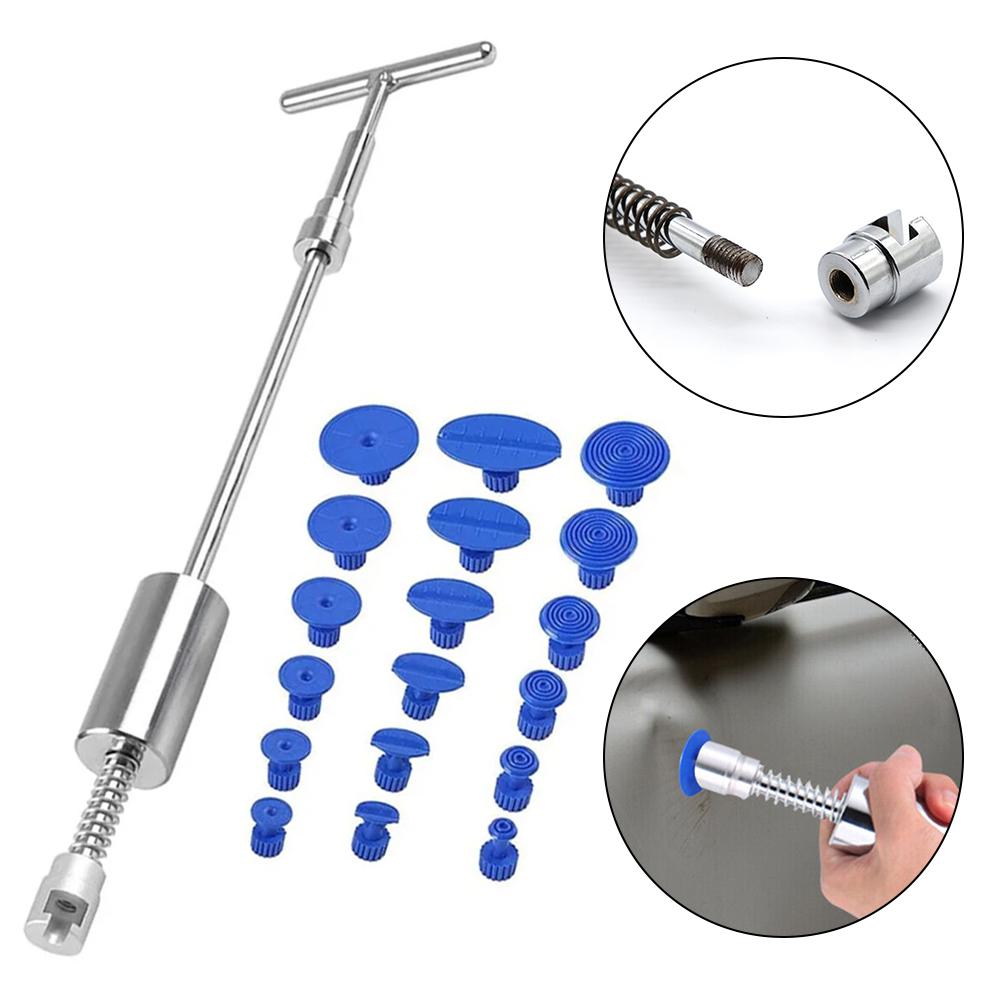 Paintless Dent Repair Tool  Car Body Slide Hammer  Long Lasting and Reusable  18pcs Blue Suckers for Effective Dent Removal
