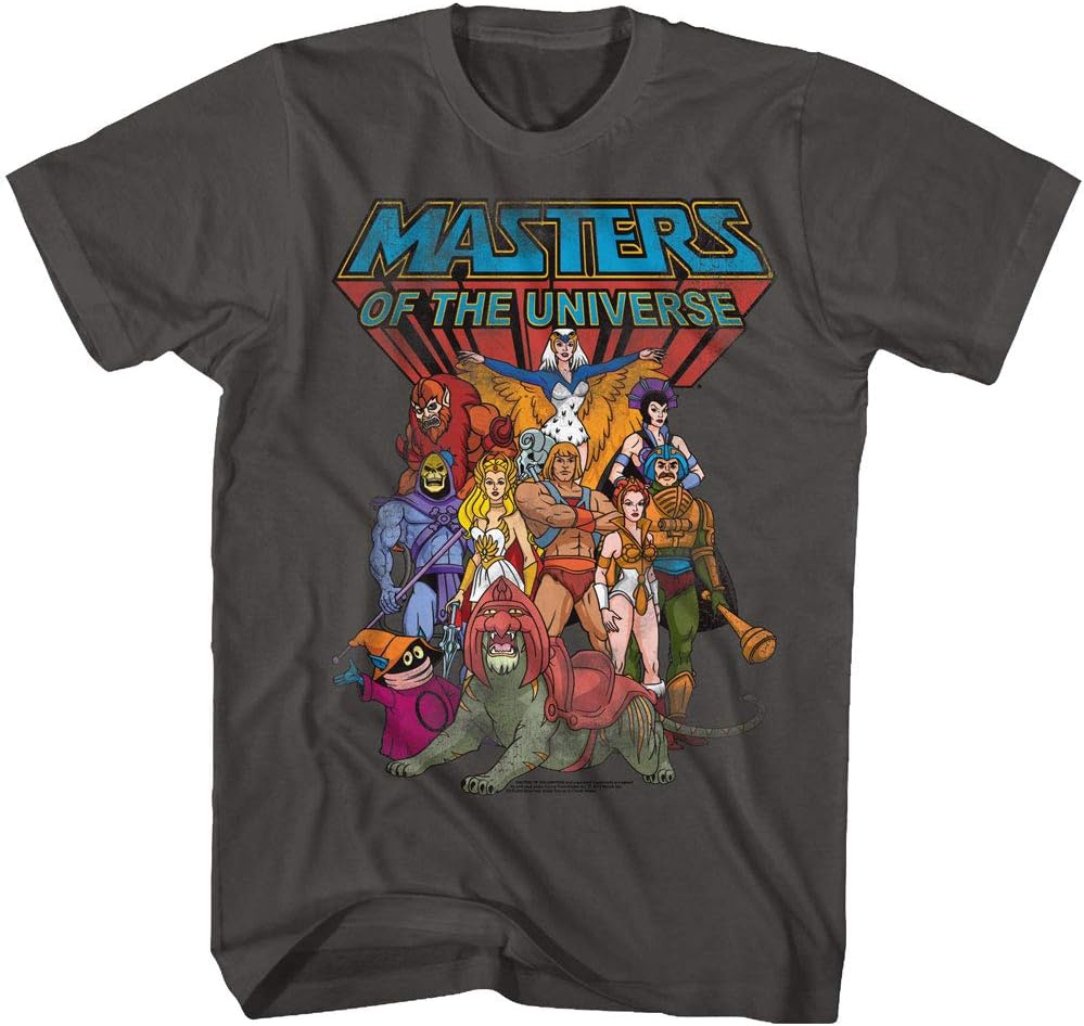 Masters of The Universe TV Series The Whole Group Gang Adult T-Shirt Tee S