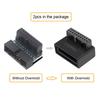 U3-091 PH19A+PH19B 2Pcs USB 3.0 20Pin Male To Female Extension Adapter Up and Down Angled 90 Degree Overmold Converter