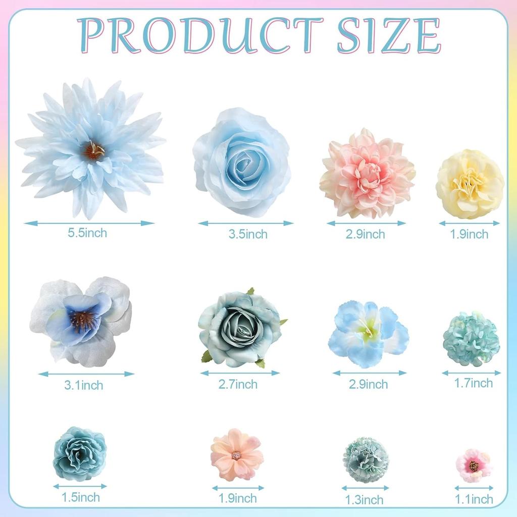 Mix Rose Artificial Flowers Heads Silk Fake Flowers for Home Room Decor Garden Wedding Decoration Wreath Garlands Gift Accessory