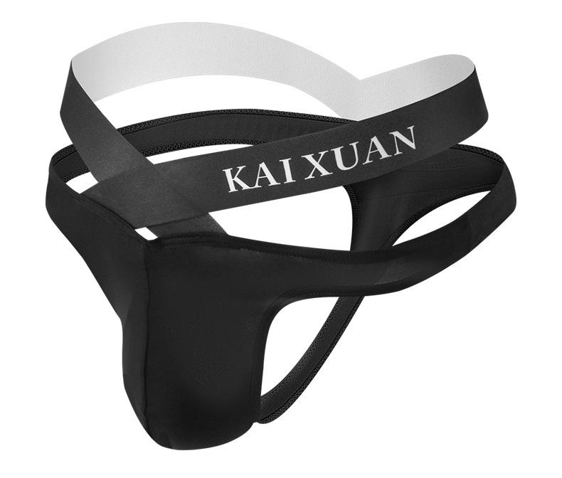 Men's Underwear Sexy Jockstrap Pouch Cuecas Man Ice Silk Panties Thongs Bikini Underpants