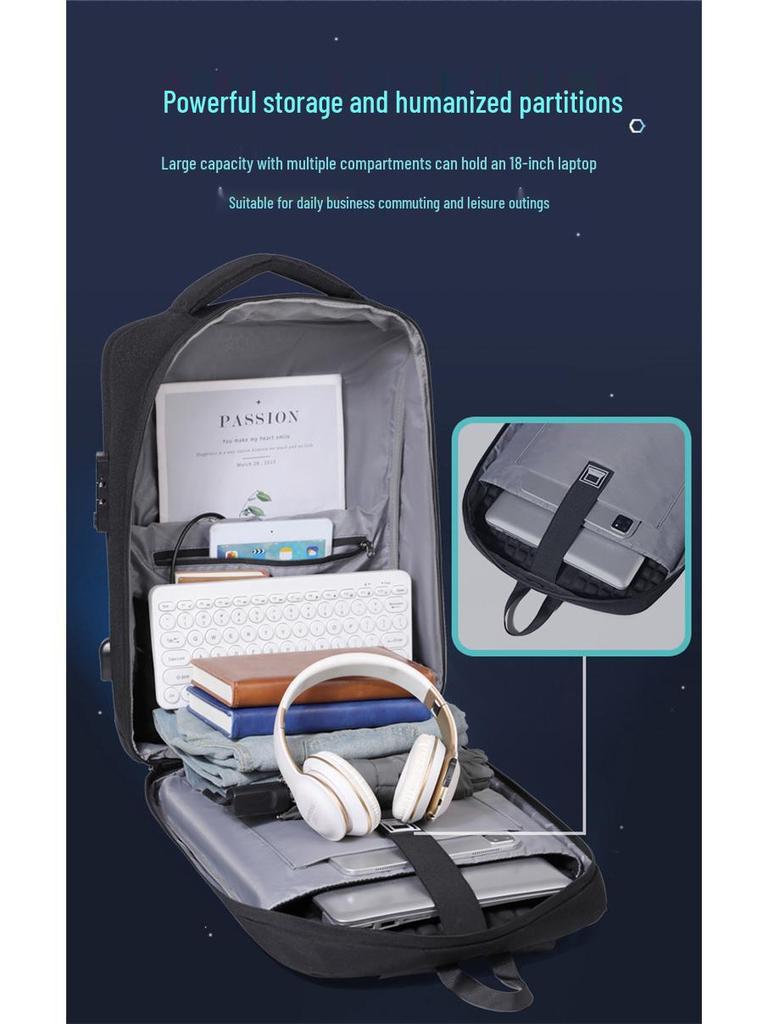 Men's Hard Shell Anti-pressure Motorcycle & Business Backpack with Airbag for 17-inch Laptop - Large Capacity