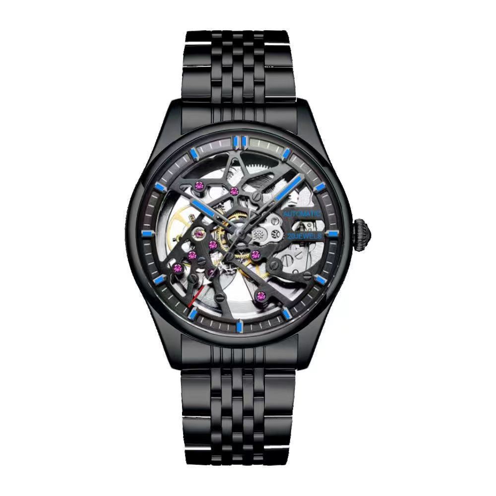 New Men's Hollowed Out High-End Fully Automatic Trend Steel Mechanical Watch