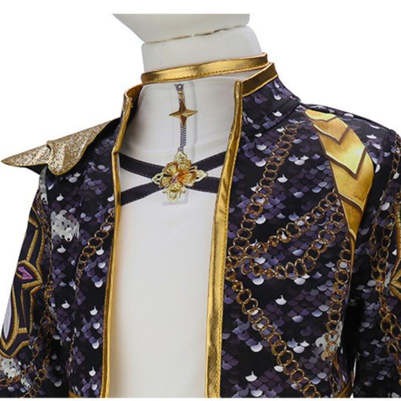 Kids Girls POP Singer Rumi Printing Party Cosplay Costume Children Super Star Stage Show Top Shorts Jacket Set Dress Up Halloween Outfit
