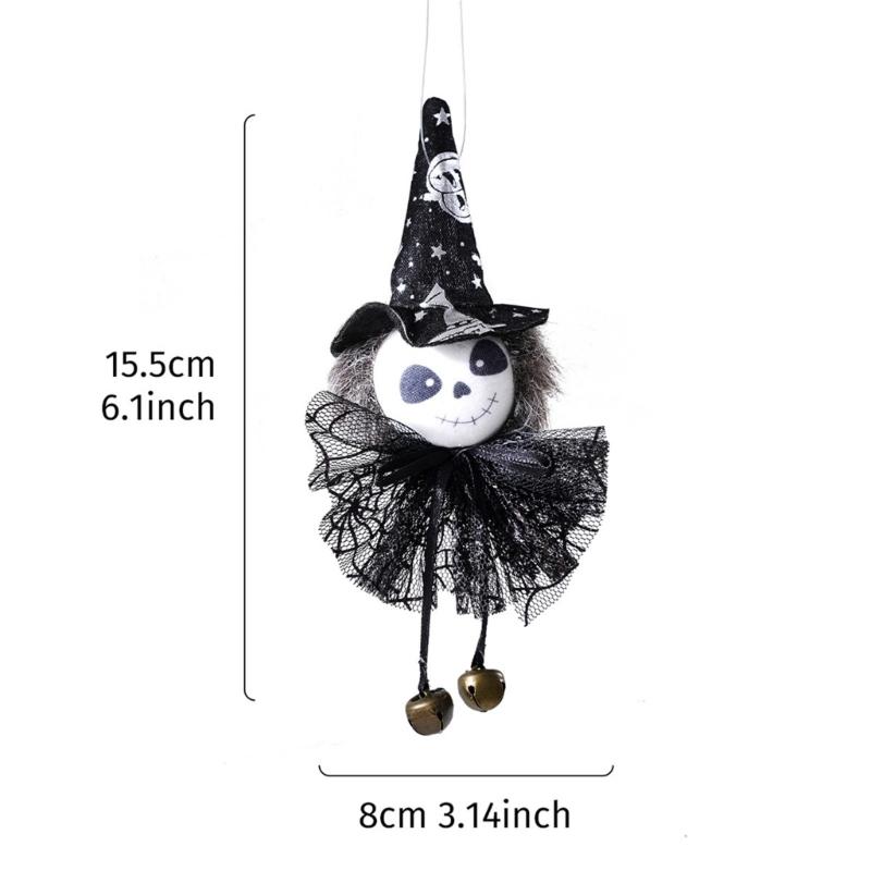 Halloween Bell Figure Decoration Set, 6 Assorted Character Hanging Ornament for Door Frame, Window , Tree and Seasonal Entrydoor Styling