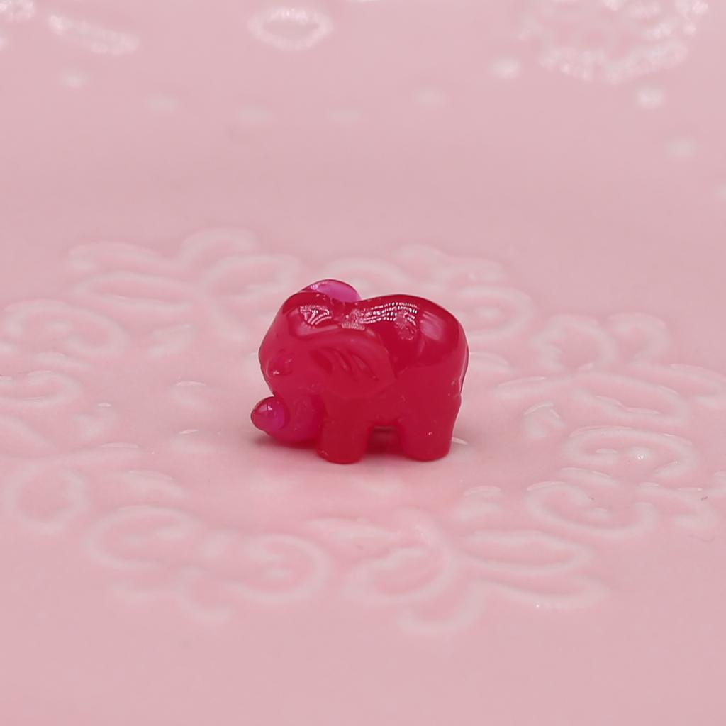 30Pcs/Bag Synthetic Coral Beads Elephant Shaped Perforated Loose Spacer Beads for Jewelry Making DIY Pendants Necklaces Keychains Accessories