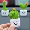 Mini resin cactus green plant car office home living room crafts decoration 1 set of 4 pieces
