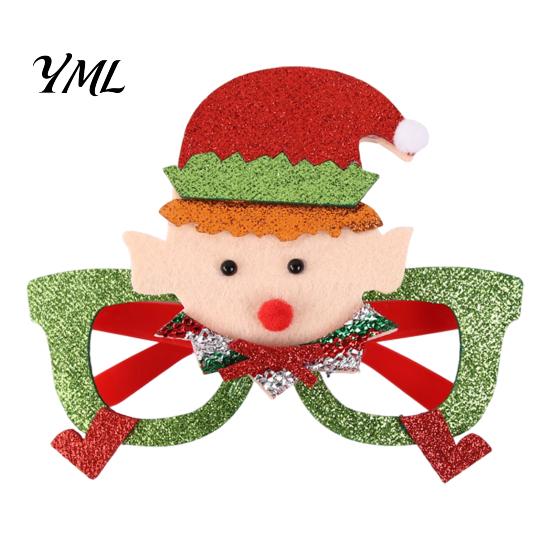 Fun Holiday Accessories for Kids Christmas Glasses, Glitter Party Glasses Frames, Novelty Elf Snowman Santa Claus Elk Frames Reindeer Eyeglasses