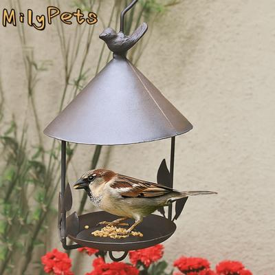 Eisen Vogelhäuschen Winddicht Hängend Vogelfutterspender Mehrzweck Regendicht Vogeltränke Trinken