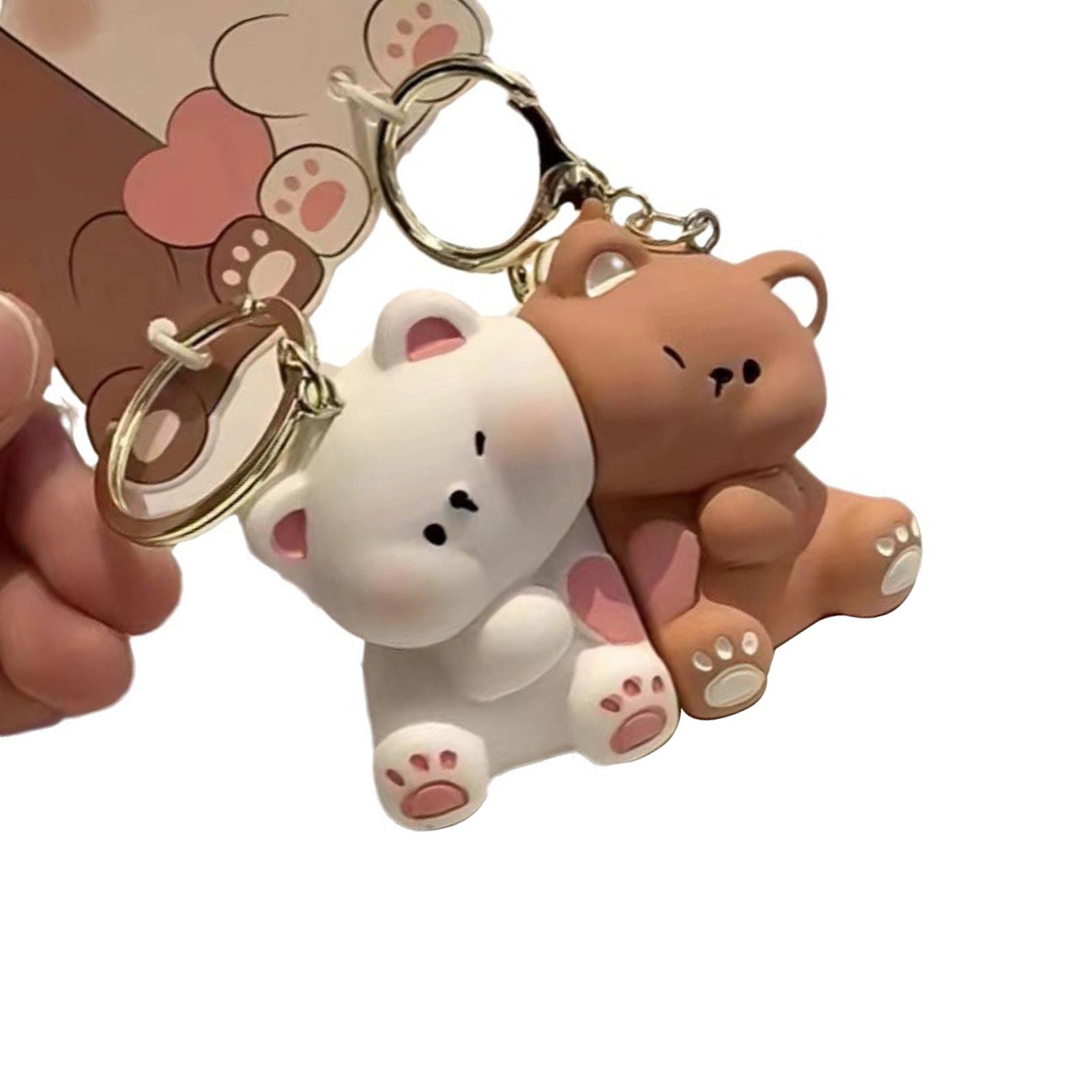 

Набор магнитных брелоков для пары мультяшных медведей, брелок из смолы на тему любви для пар и друзей, аксессуары для украшения сумки