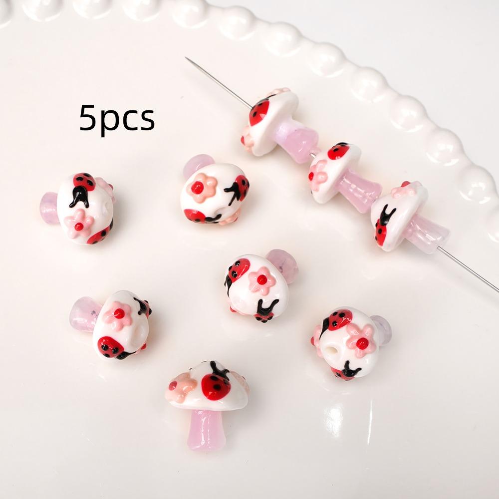 

Colorful Mushroom Glass Loose Beads Cartoon Jewelry Making Material Necklace Accessories Style10