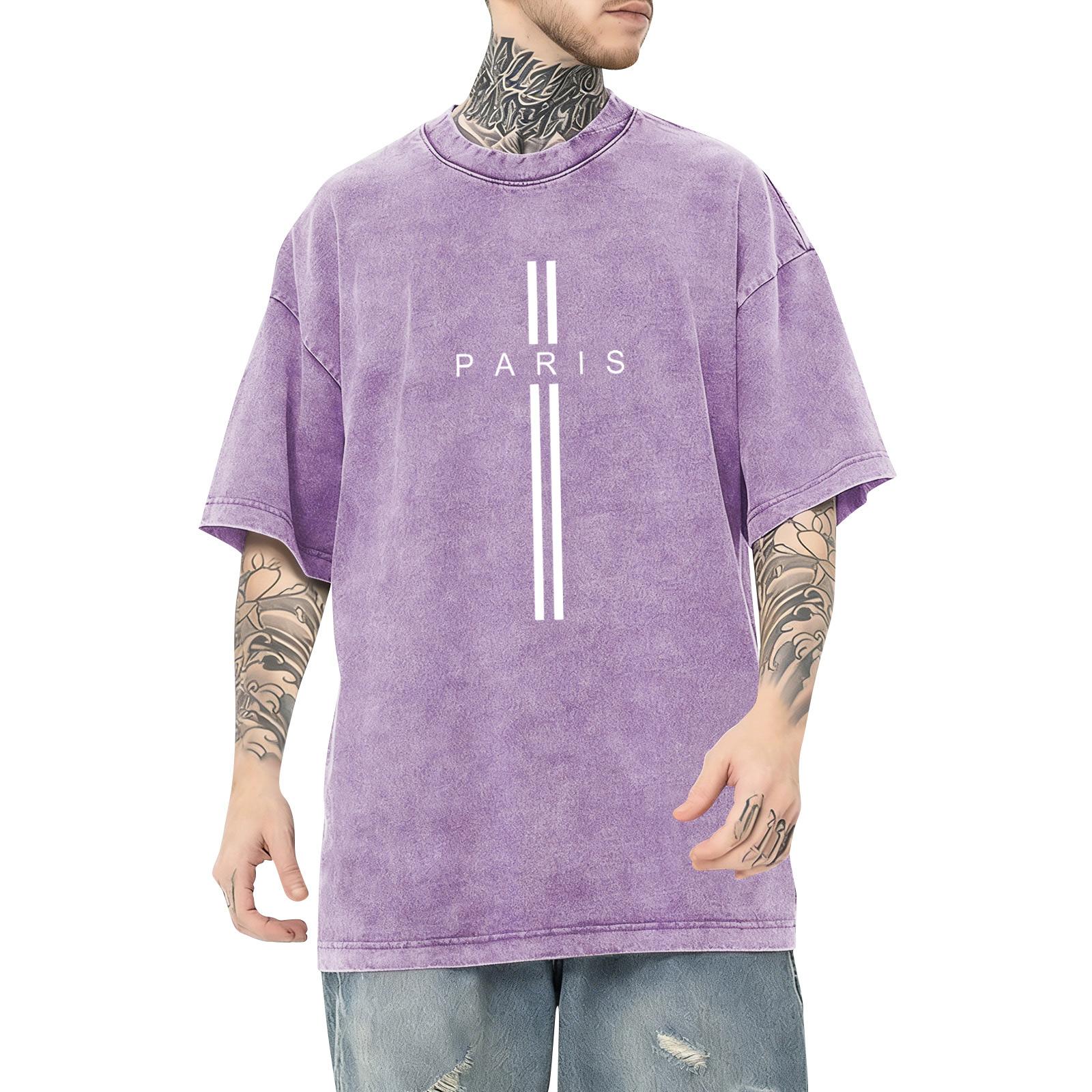 Men s Printed Round Neck T-shirt  Casual Sports Short Sleeved Shirt XL