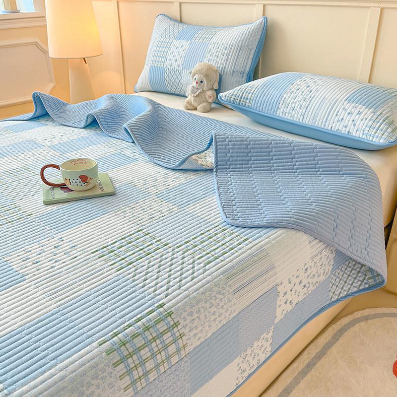 Washable Quilted Cotton Bedspread Set - Single, Printed, Thickened, All-Season Use