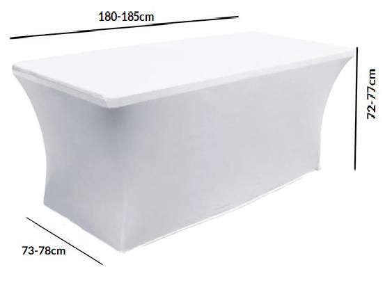 Cover For Catering Banquet Table 180X76 Cm Full Without Bow White
